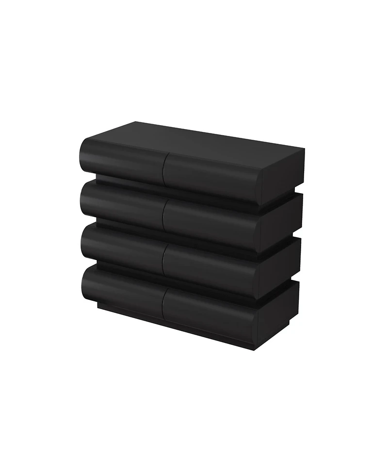 Streamdale 8 Drawer Dresser for Bedroom, Black Dresser No Handle, Modern 8 Chest of Drawers with Wide Storage