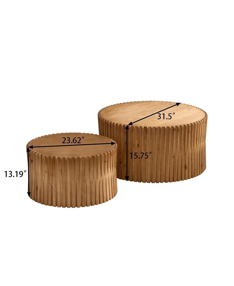 Streamdale Vintage Nested Coffee Table Set with Textured Design