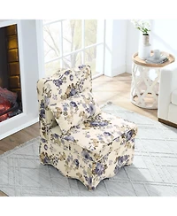 Streamdale Flannel Dining Chair with Cushion and Pillow - Blue