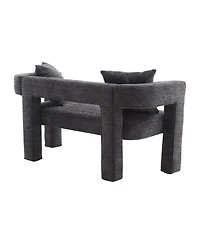 Streamdale Modern Comfy 2-Seater Chenille Loveseat (Carbon Black)