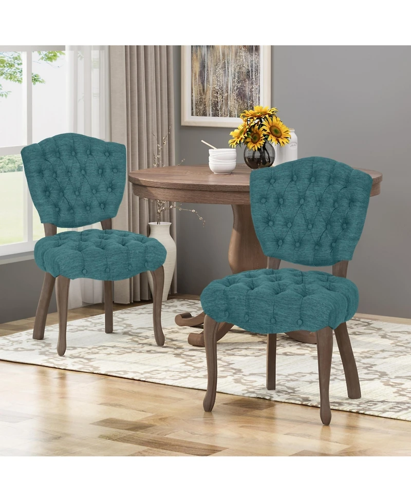 Streamdale Traditional Button Tufted Dining Chair with Scrolled Legs