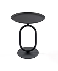 Streamdale Metal End Table, Round Side Table, Small Coffee Table for Living Room
