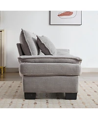 Streamdale Corduroy Sofa Sleeper Comfy, Deep-Seat Couch with Pillows