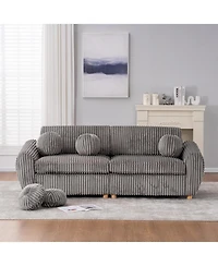 Streamdale 84" Grey Corduroy Sofa Couch