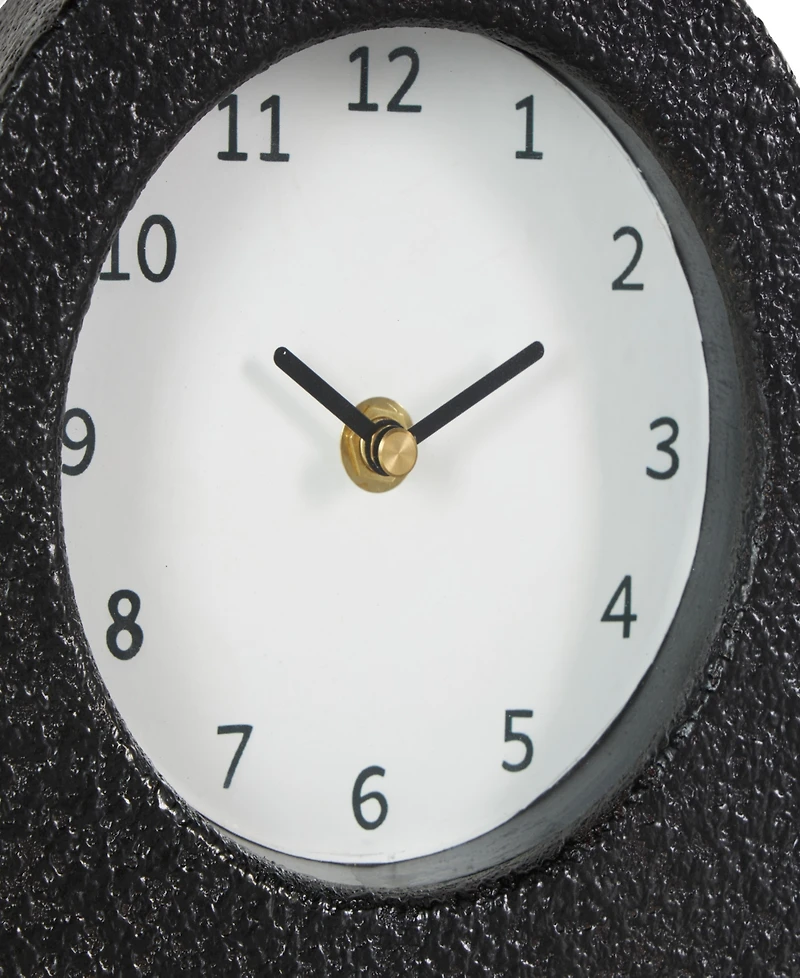 Rosemary Lane 9" Metal Textured Decorative Clock with Gold Accents, Set of 2