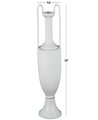 Rosemary Lane Ceramic Fluted Urn Shaped Decorative Vase with Arch Handles, 30"