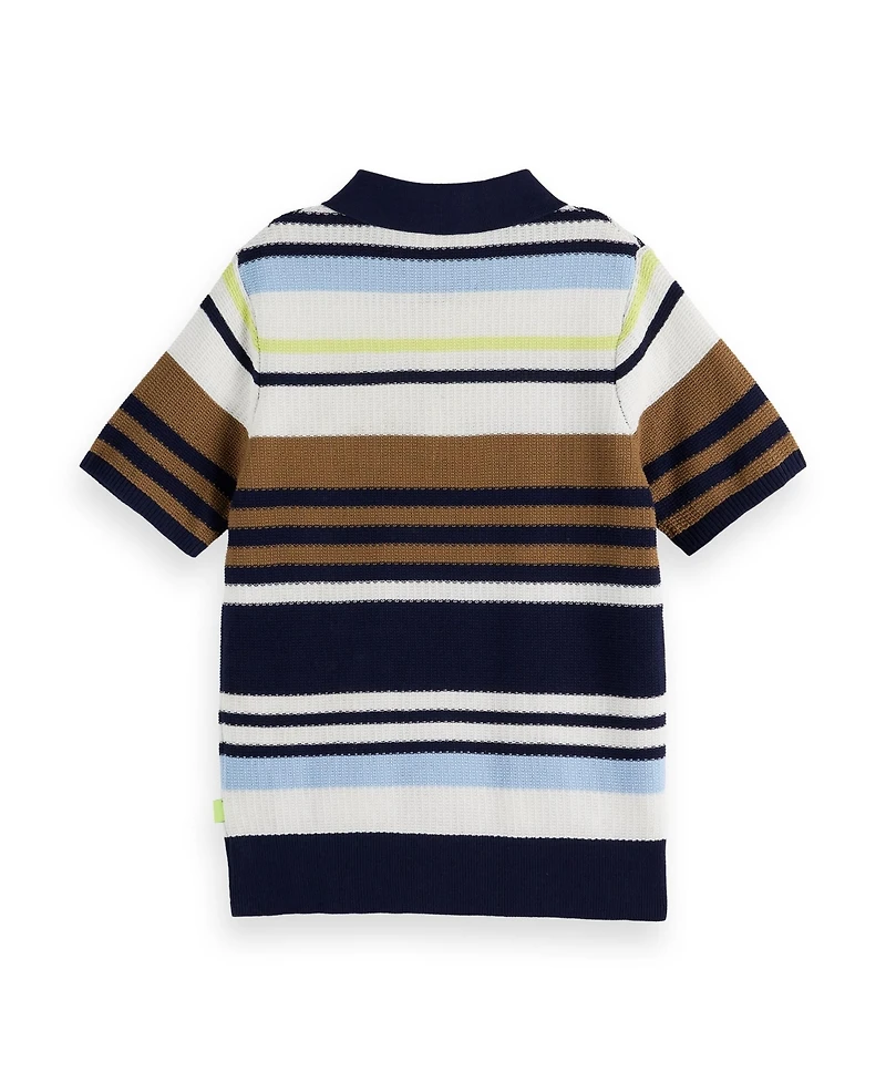 Scotch & Soda Little and Big Boys Structured Knitted Polo Shirt