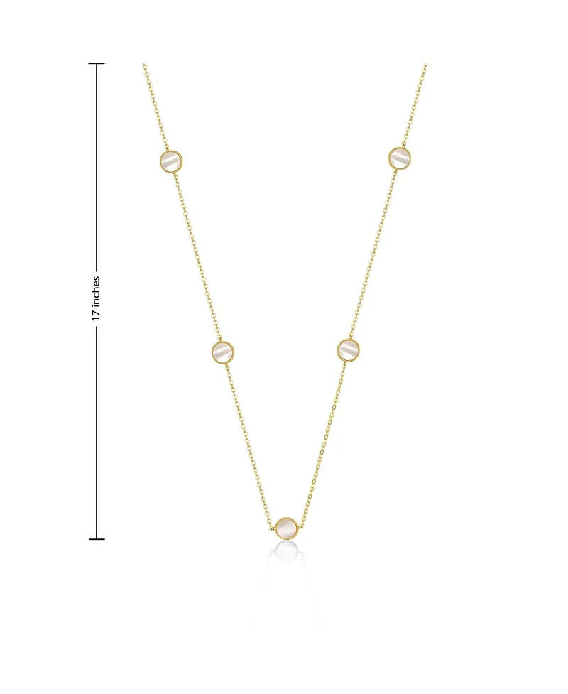 14k Gold Plated with Cubic Zirconia Halo Mariner Link Station chain Necklace