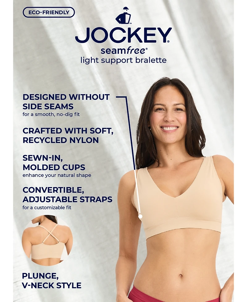 Jockey Women's Solid Seam-Free Smooth Light Support Bralette 3044