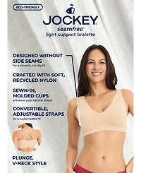 Jockey Women's Solid Seam-Free Smooth Light Support Bralette 3044