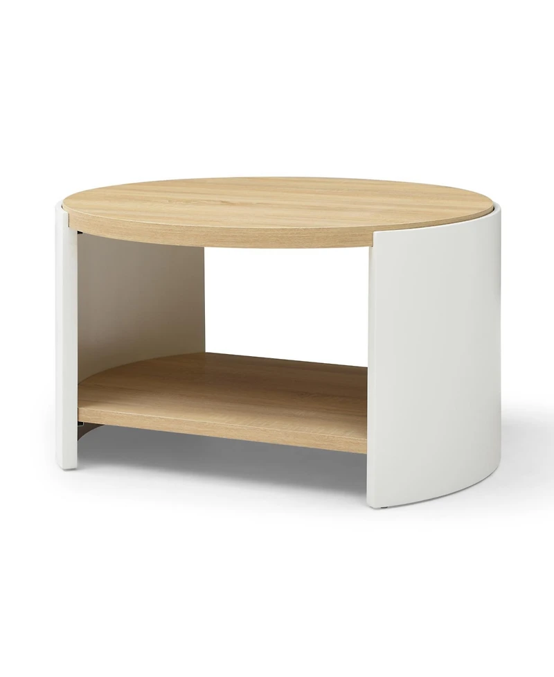 Streamdale 31" Round Coffee Table with Storage Shelf
