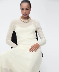 Mango Women's Semi-Transparent Combination Dress