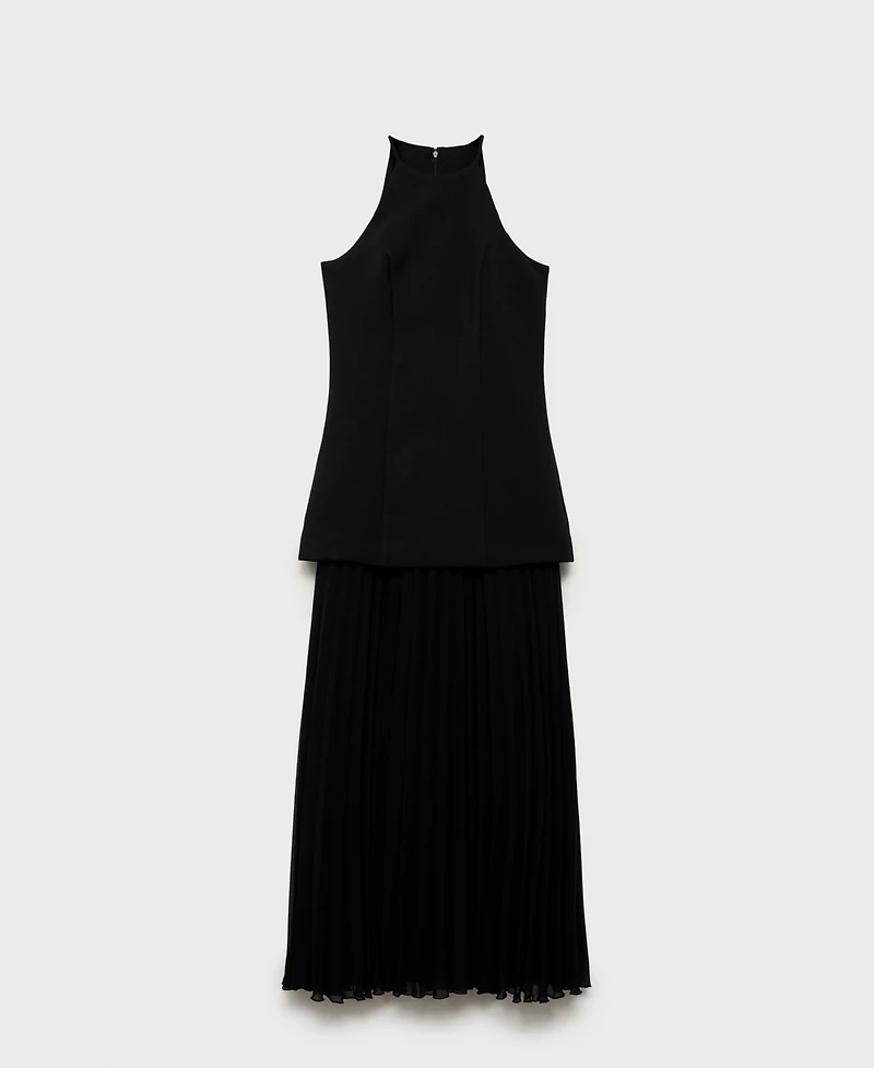 Mango Women's Combined Fabric A-Line Dress