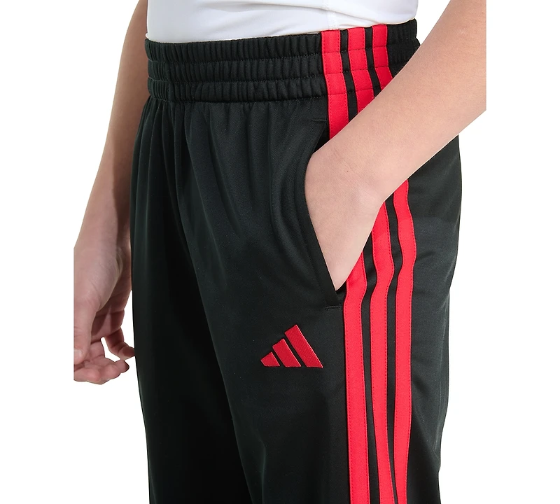 adidas Big Boys Elastic-Waistband 3-Stipe Tricot Jogger Pants