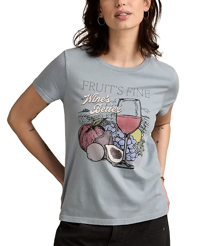 Lucky Brand Women's Cotton Fruit Is Fine Graphic T-Shirt