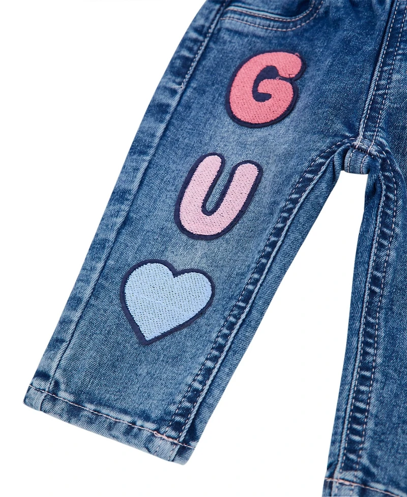 Guess Baby Girls Applique Patches Stretch Denim Jeans