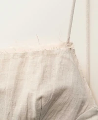 Mango Women's Frayed Neckline Cotton Dress