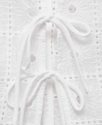 Mango Women's Bows Detail Embroidered Cotton Vest