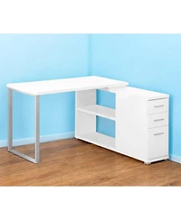 Contemporary Computer Desk with Twin Drawer Storage and Clean Lines