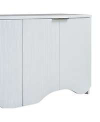 Streamdale Vertical Stripes Wavy Four-Door Cabinet