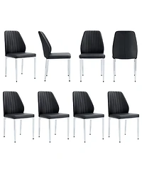 Streamdale Black Pu Comfort Dining Chairs (Set of 8)