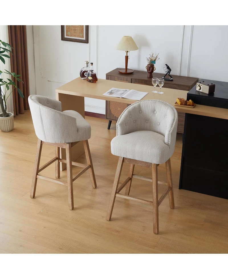 Streamdale Furniture Swivelling Counter Stools Set of 2, Counter Height with Backrest