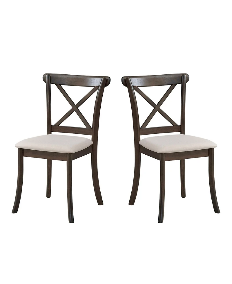 Streamdale Wooden Cross-Back Dining Chairs, Set of 2