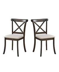 Streamdale Wooden Cross-Back Dining Chairs, Set of 2