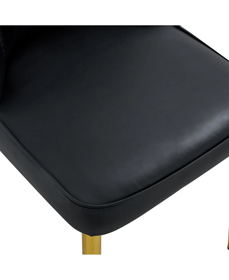 Streamdale Set of 8 Dining Chairs with Pu Backrest and Gold Metal Legs