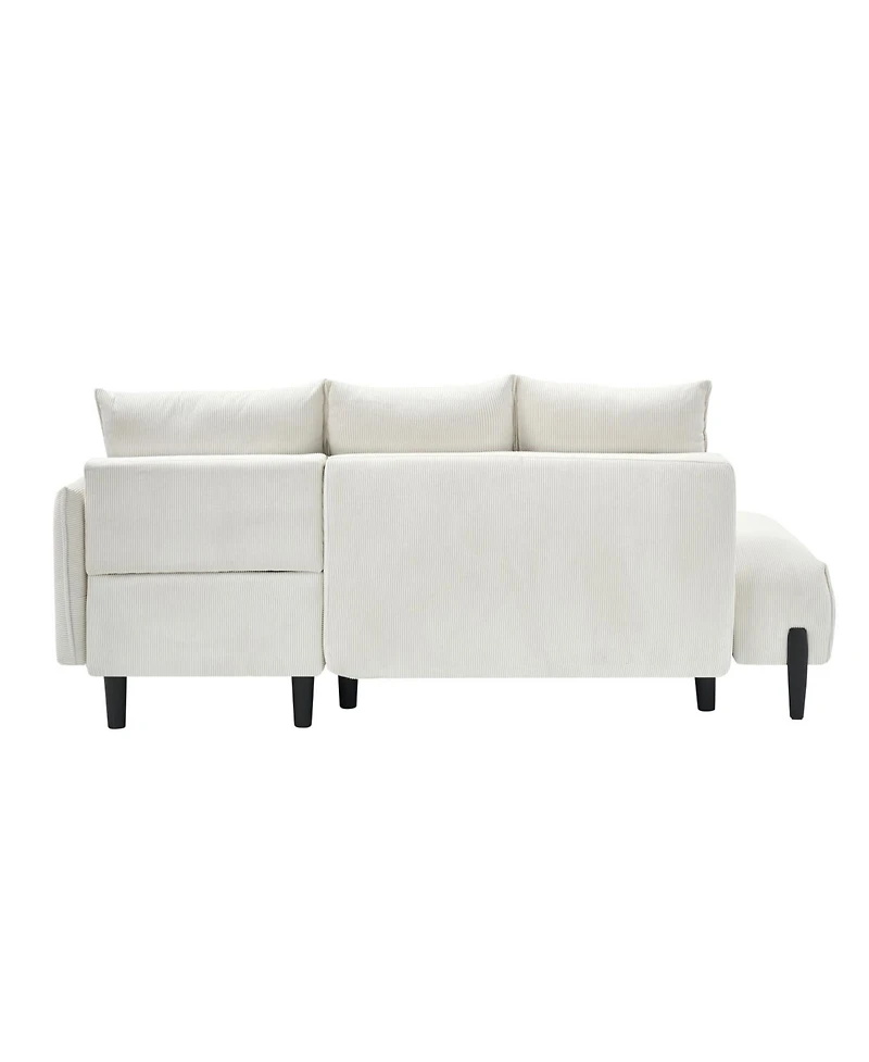 79.50 inches long, Velvet Sofa Fabric, with three matching pillows and spacious and comfortable seats, for Apartment Office Living Room