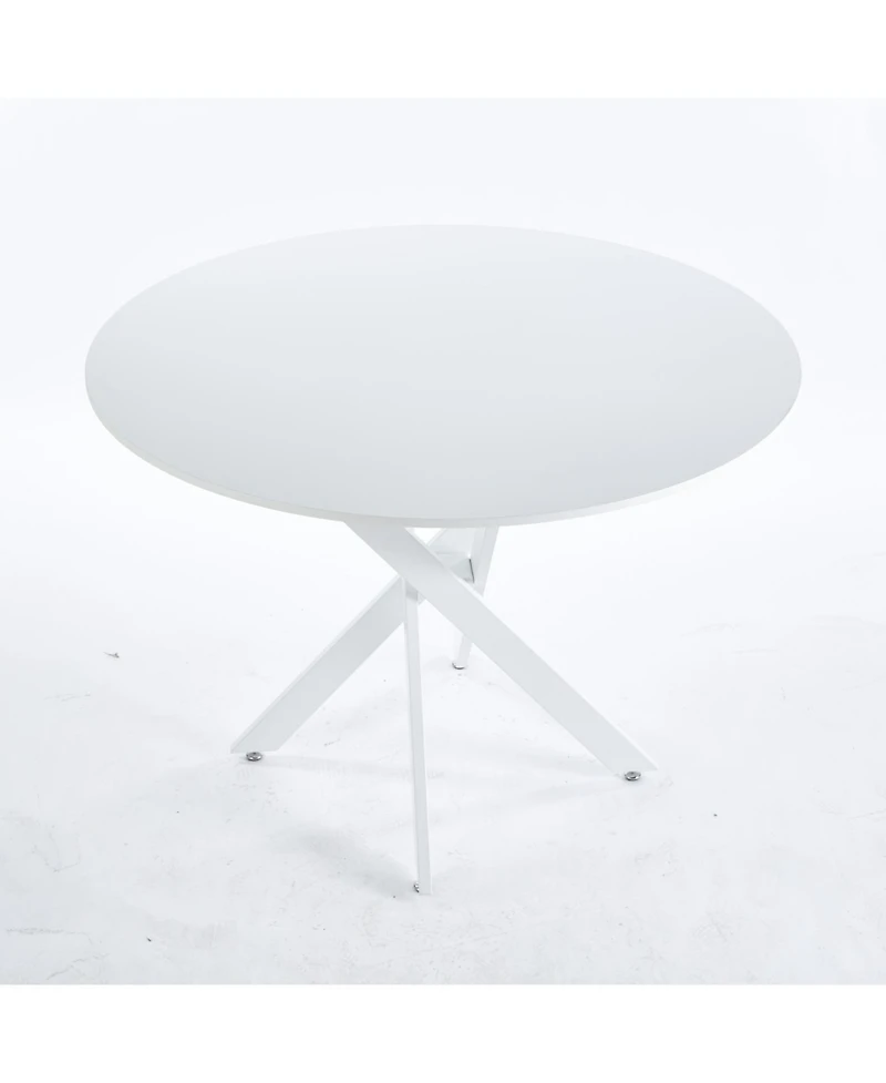 Streamdale 42" Mid-Century Dining Table with Round Mdf Top and Pedestal Base