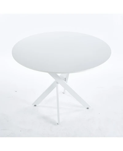 Streamdale 42" Mid-Century Dining Table with Round Mdf Top and Pedestal Base