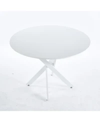 Streamdale 42" Mid-Century Dining Table with Round Mdf Top and Pedestal Base
