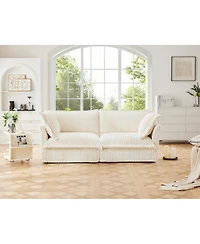 Streamdale Furniture 2-Seat Slipcovered Sofa with Detachable Cover & Deep Cushions