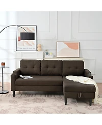Streamdale Spacious and Comfortable Modern Sofa with Built-In Storage and Adjustable Leg Rest