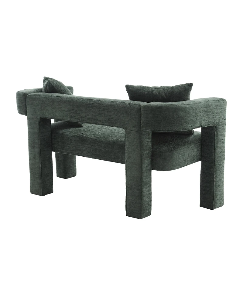 Streamdale Upholstered Chenille Loveseat Compact Sofa for Living Areas (Emerald)