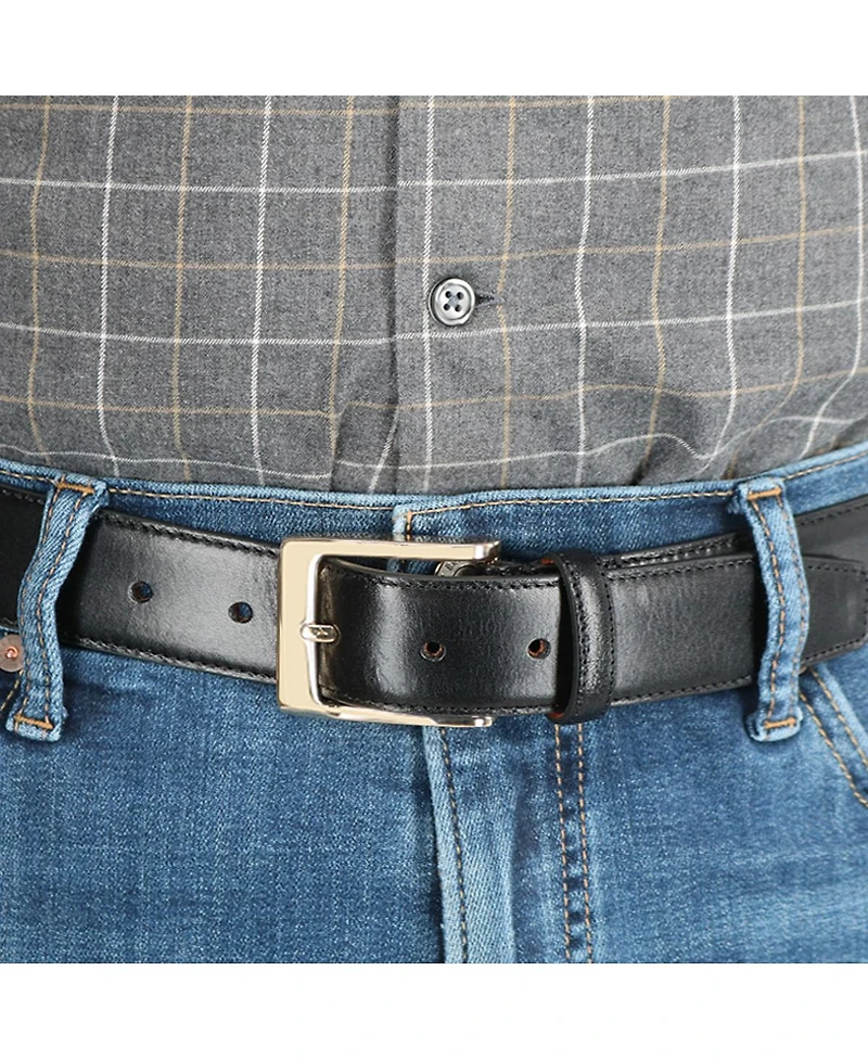 Trafalgar Men's Cornelius 35mm Cortina Leather Dress Belt