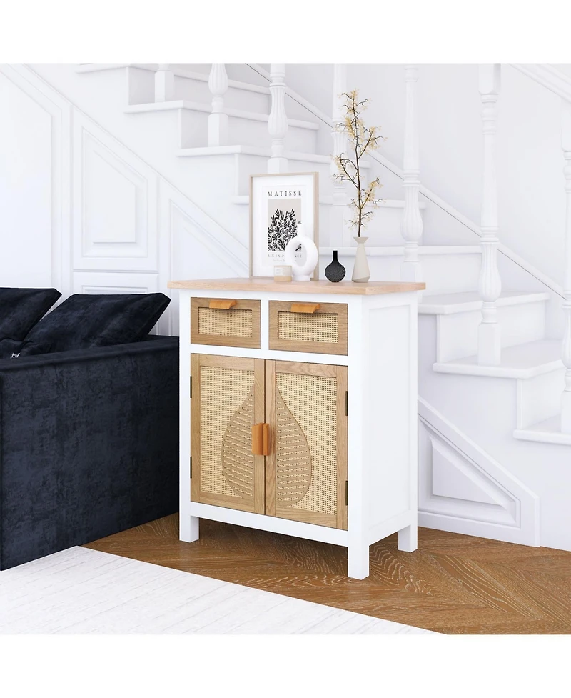 Hand-Carved Accent Cabinet: Traditional Charm with Practical Storage