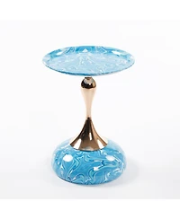 Streamdale Modern Round Coffee Table, Metal Pedestal Table for Small Spaces