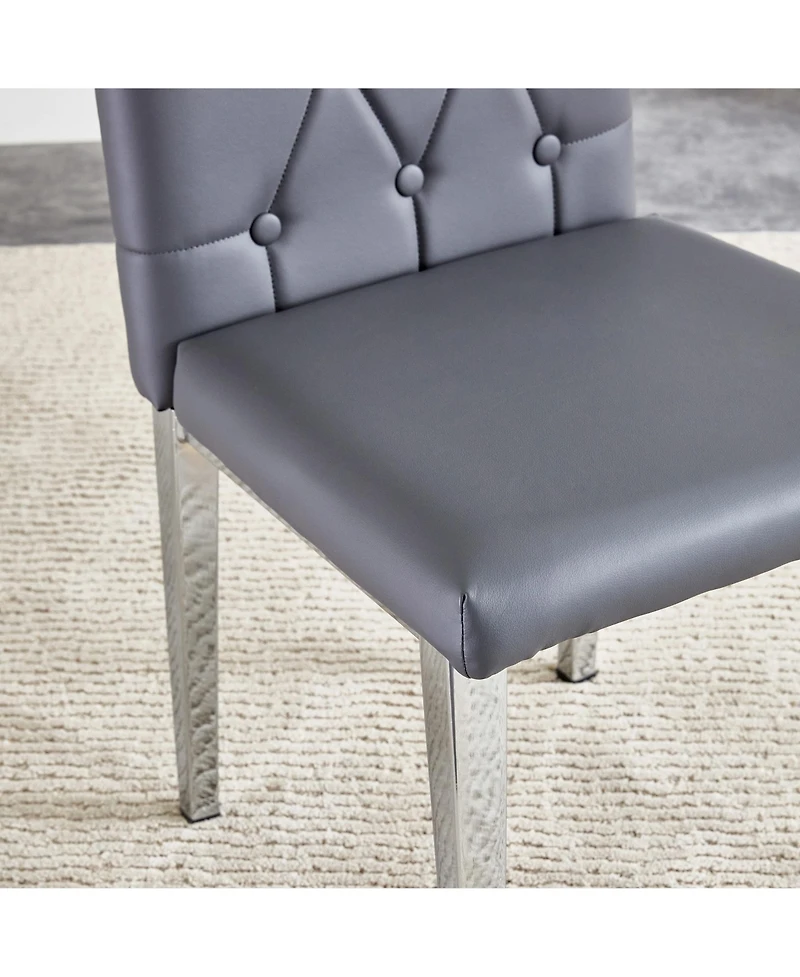 Streamdale 8-Piece Gray Armless Dining Chairs Elegance Meets Vintage