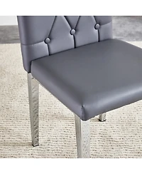 Streamdale 8-Piece Gray Armless Dining Chairs Elegance Meets Vintage