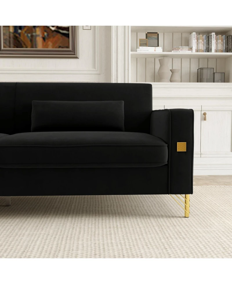 Streamdale Black 2 Seater Sofa