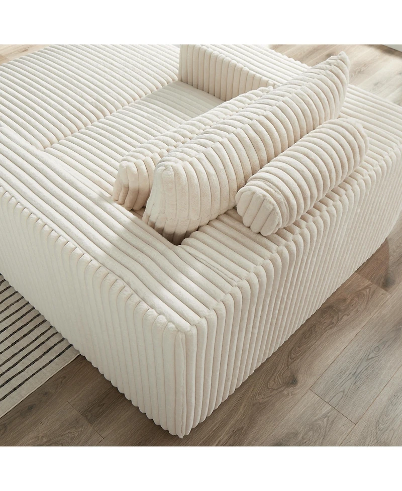 Streamdale Corduroy Sponge Sofa Lounge Chair with Removable Footrest