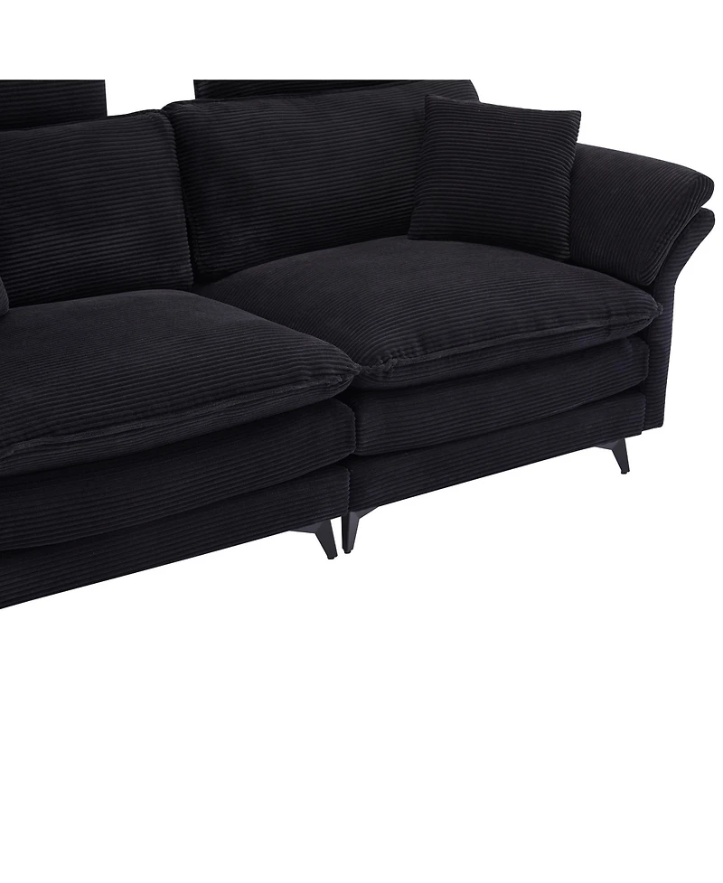 Streamdale Cloud Comfort Sectional Sofa with Ottomans (85.8", Black