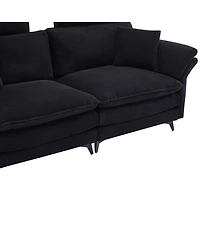 Streamdale Cloud Comfort Sectional Sofa with Ottomans (85.8", Black
