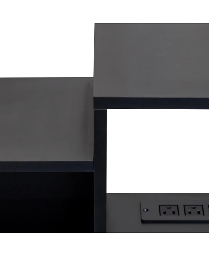 Streamdale 65.35in Wall Mounted Floating Tv Stand with 20 Color LEDs and Charging Station
