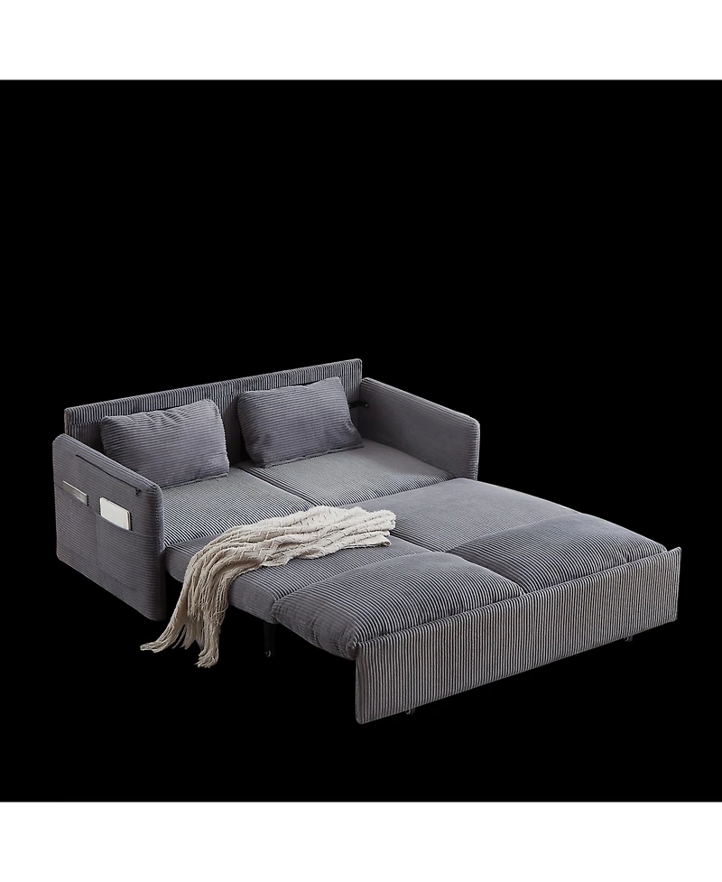 Streamdale 64.5" 3-in-1 Sleeper Sofa with Pullout Bed, Pillows