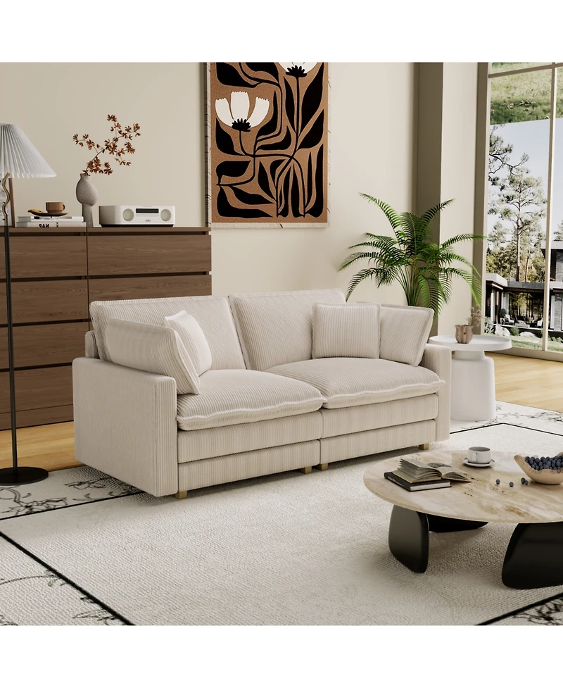 Streamdale Modular Sectional Sofa with Deep Seat Comfort for Living Room (4 Pillows)