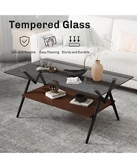 Streamdale Modern Glass Coffee & End Table Set of 3