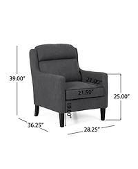 Streamdale Contemporary Club Chair with Waterfall Back and Tapered Rubberwood Legs